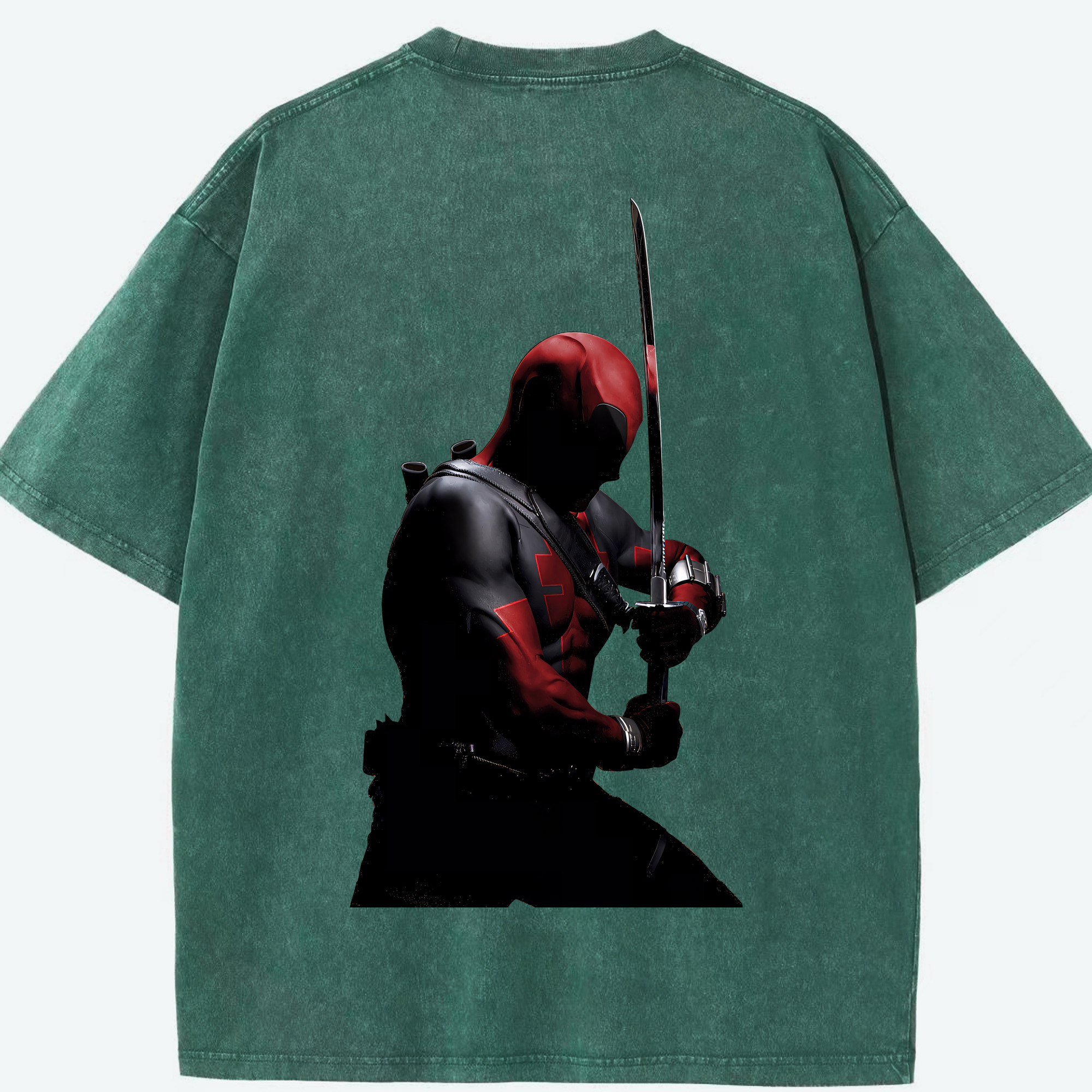 （画像用） Deadpool デッドプール 綿100% ヴィンテージ風 半袖Tシャツ（背面プリント）